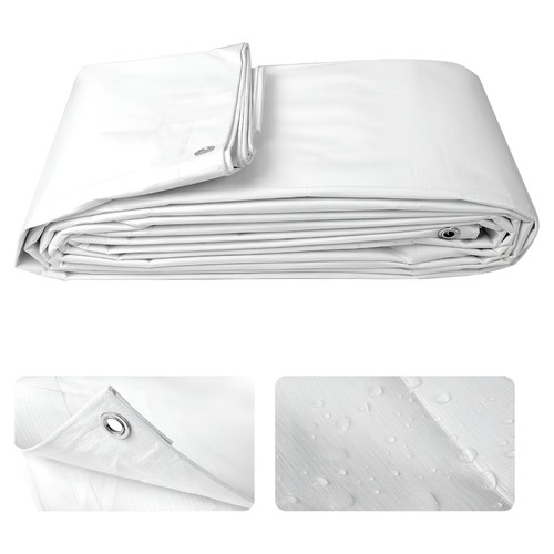 White heavy duty tarpaulin - white,
