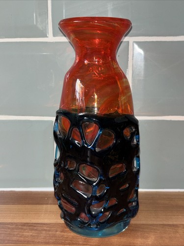 Vintage mdina glass vase - mdina,