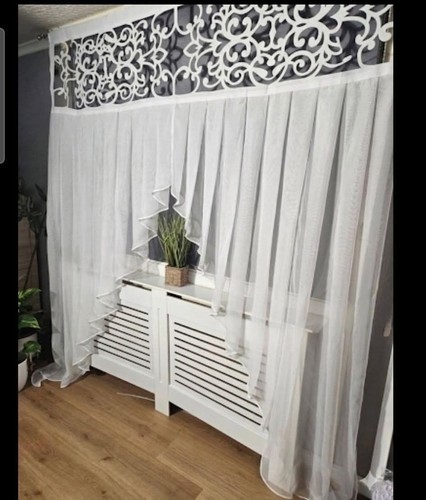 White voile curtain with - white,