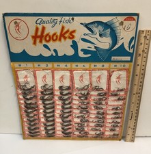 1970's Fishing Hook Store Display Card Jumping Fish Hook Size #1-#10