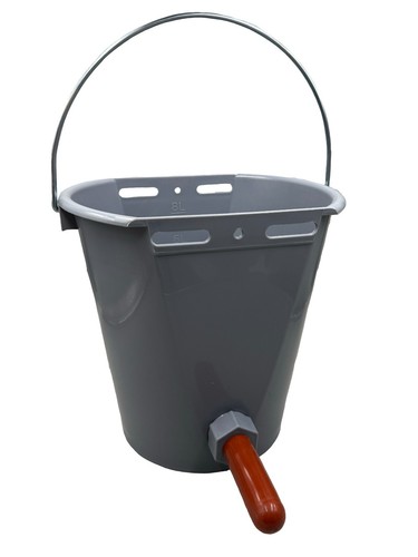 Calf milk feeding bucket with - milk,