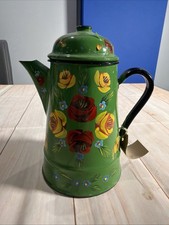 Vintage green enamel coffee - green,