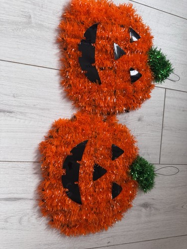 Halloween pumpkins tinsel - halloween,