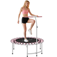 Fitness Trampoline Mini Rebounder 40" Adjustable Handle Indoor Gym Exercise 