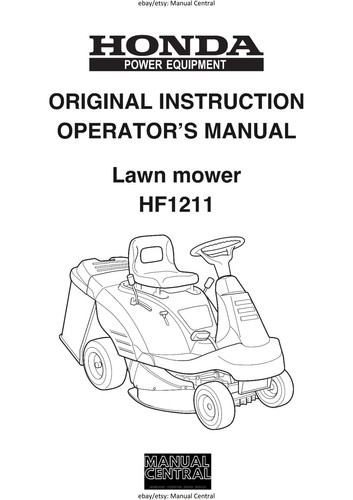 Honda ride mower hf1211 - honda, hf