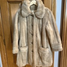 Vintage Tessavel French Leather And Faux Fur Blonde Women’s Car Coat