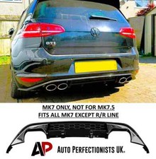 VW Golf TSI TDI MK7 QUAD TIPS Rear Valance Diffuser Spoiler Splitter Body Kit