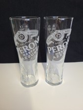 2x Peroni Nastro Azzurro Half Pint Beer Glass Brand New Genuine