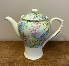 Vintage 1930's Shelley Melody Chintz Porcelain Tall Tea Pot/ Coffee Pot