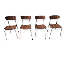 A Set Of Four Vintage Retro Formica Dining Chairs