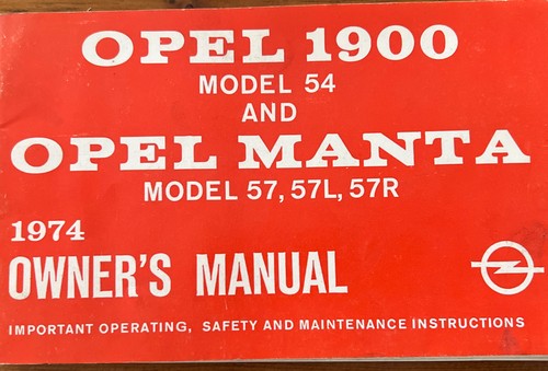 Factory owners manual - manual, 1974