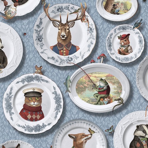 Quirky animals plates - in,