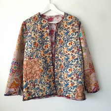 ZARA Printed Oversized Patchwork Quilted Jacket Reversible S Small 8 10 