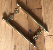 2x Brass Sash Window Bar Lift Old Trunk Handle Pull Antique Beehive 12"