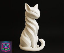 Cute Abstract Cat Statue Decor - Whimsical Feline Figurine for Home Accents