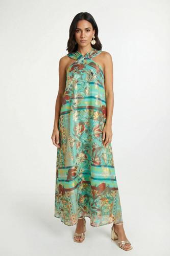 Wallis turquoise maxi - turquoise,