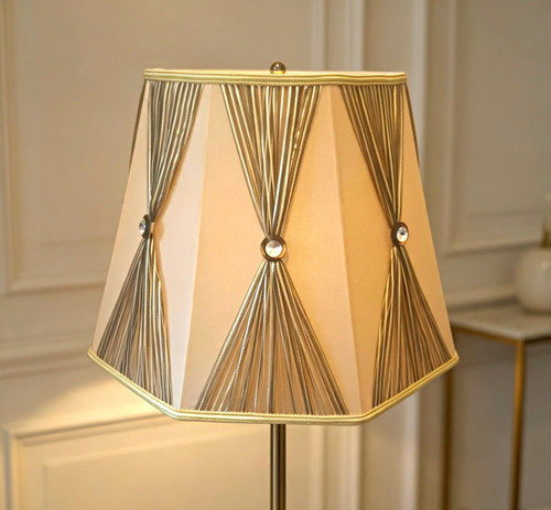 Beige grey empire lamp - beige/grey,