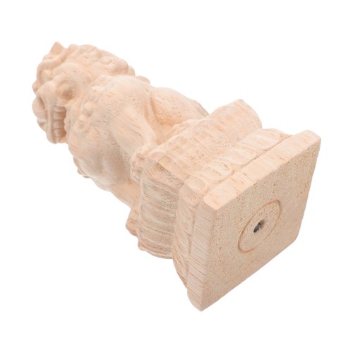 Wooden lion fence post - fence, finials