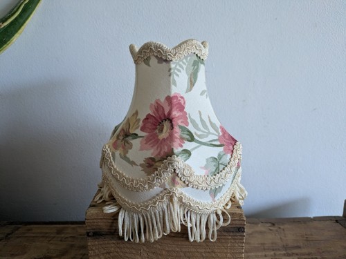 Cream floral lampshade shabby - cream,