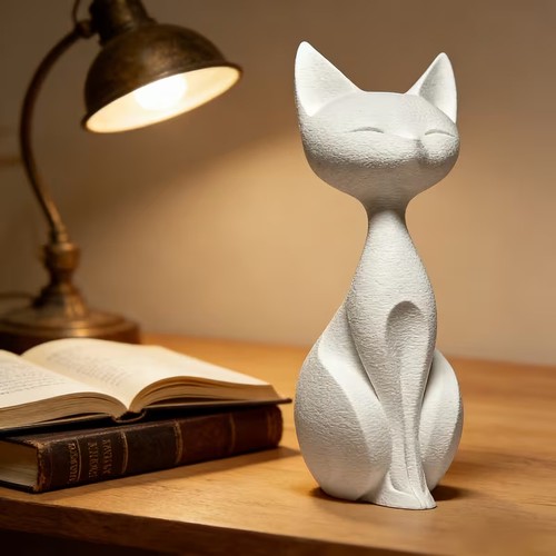 Elegant sitting cat resin - elegant,