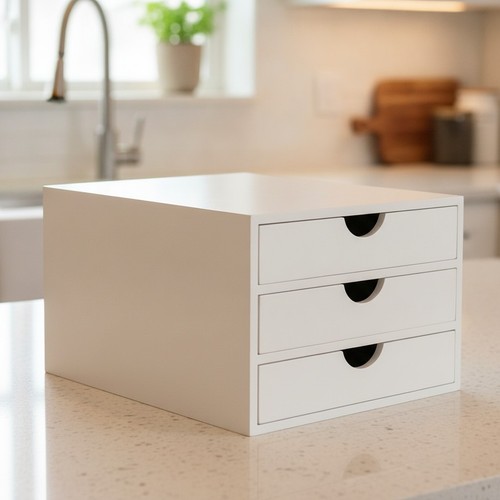 Bamboo drawer desktop - bamboo, 3-drawer