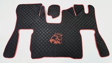 Floor mats for New SCANIA S 2017+ BLACK / Red Trim eco leather Righ Hand Drive