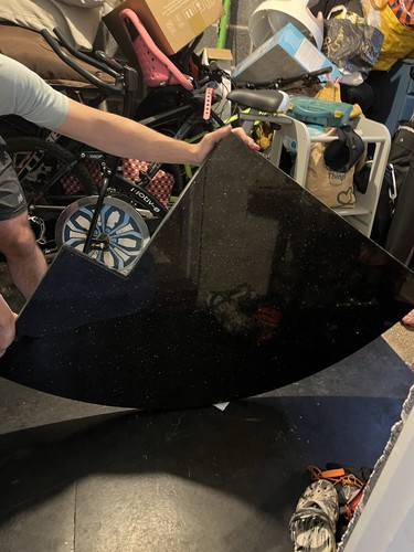 Black granite hearth - granite,