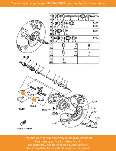 Yamaha bearing 93306 00612 - yamaha, 93306-00612