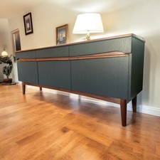 Vintage MCM Remploy Teak Sideboard Painted Fusion Cast Iron (Not Nathan)