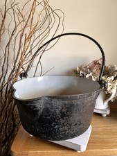 Rare Antique J&J Siddons West Bromwich Cast Iron Cauldron Cook Pot With Handle