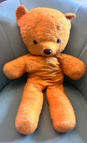 Vintage large yellow teddy - yellow,