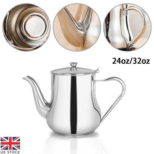 Stainless steel metal teapot - stainless,