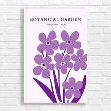 Botanical Garden Floral Purple Canvas Print Large Picture Wall Art