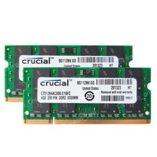 Crucial 8GB 2X4GB PC2-6400 DDR2 800Mhz Memory For IBM T61 T61p R61i R61 X61 X61S