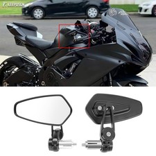 7/8" 22mm Handle Bar End Mirrors Rearview For Suzuki GSX-R1000 GSX-R 750 600 250