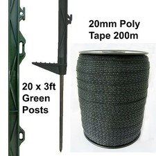 20 X 3FT POLY POSTS & TAPE -