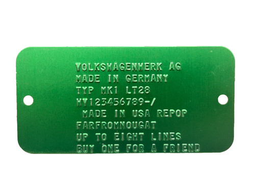 Aluminum data plate tag - aluminum,