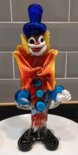 Vintage art glass clown - art, murano