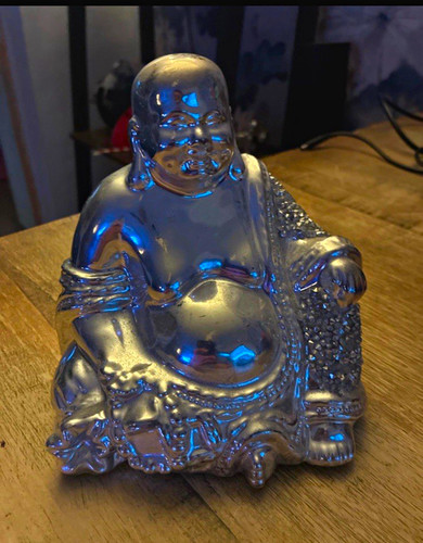 Silver laughing buddha - silver,