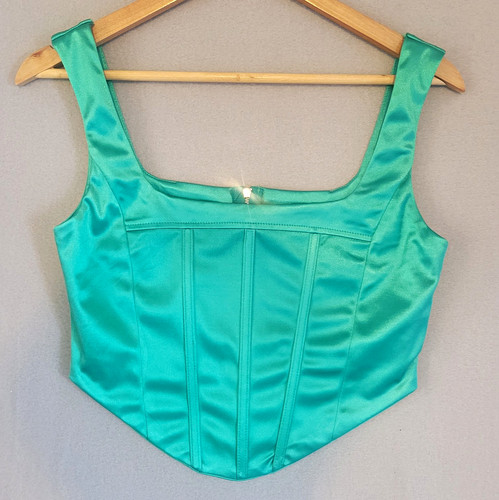 Mezee green satin corset top - green,