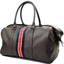 Lambretta Mens Vintage Weekend Faux Leather Holdall Duffle Bag - Brown