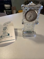 Vintage Miniature Galway Irish Crystal Quartz Grandfather Desk Clock UNTESTED
