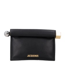 JACQUEMUS Womens La Petite Pochette Rond Clutch Bag Black One Size RRP 710