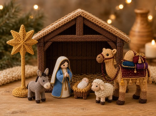 Mini nativity set knitting - dk,