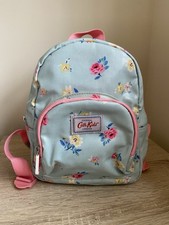 Cath Kids Cath Kidston Small Backpack Blue Floral Oil Cloth Pink Straps
