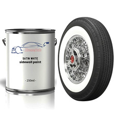 1 x 250 White Wall Tyre & Mud Flap Paint Classic Car Van Truck Hot Rod Whitewall