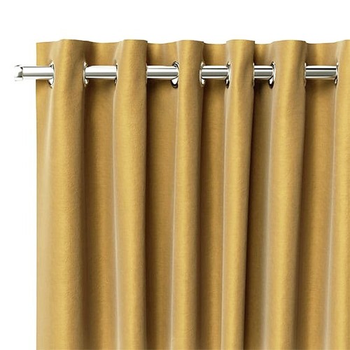 Gold velour eyelet curtain - eyelet,