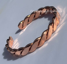 Non Magnetic Pure Solid Copper FLATTENED ROPE Bracelet Arthritis - CF26 - SMALL