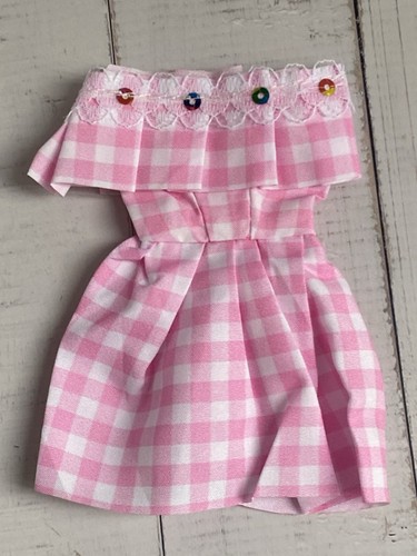 Barbie doll pink gingham - doll,