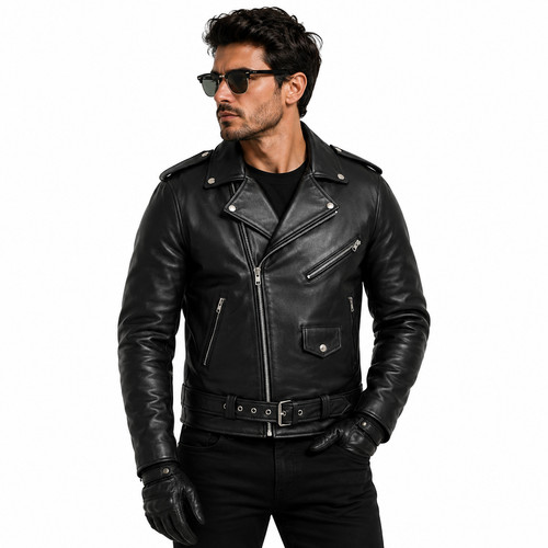 Mens motorcycle leather jacket - mens,